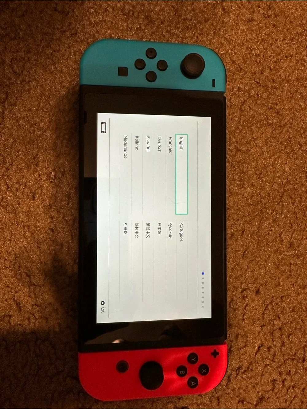 Nintendo Switch Console with Bright Blue Left & Bright Orange Right Joy‑Con(New)